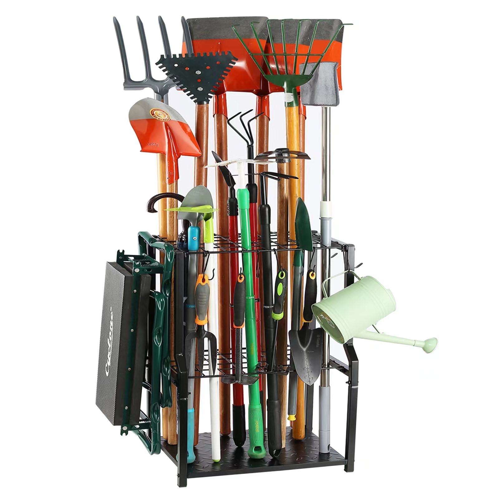 Photo 1 of UU-Major Garden Tool Organizer,Yard Tool Rack Heavy Duty,Free Standing for Garage Corner,Garage Organization,Garage Organizers and Storage,Garden Tool Holder for Lawn,Shed,Outdoor,Metal