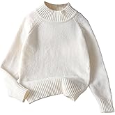 SweatyRocks Girl's Mock Neck Sweaters Long Sleeve Casual Knit Pullover Jumper Tops