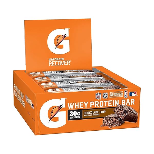 GATORADE WHEY PROTEIN RECOVER BAR, CHOCOLATE CHIP, 2.8...