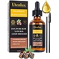 Utenlux 100% Pure Jamaican Black Castor Oil for Hair Growth, Organic & Cold Pressed in Glass Bottle, Unrefined Hair Oil, Hexane Free, for Eyelashes, Eyebrows & Face, 2 oz