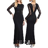 LRISES Womens V Neck Floral Embroidered Lace Wedding Maxi Dress Boho Short Sleeve Slit Bridesmaid Evening Party Dresses
