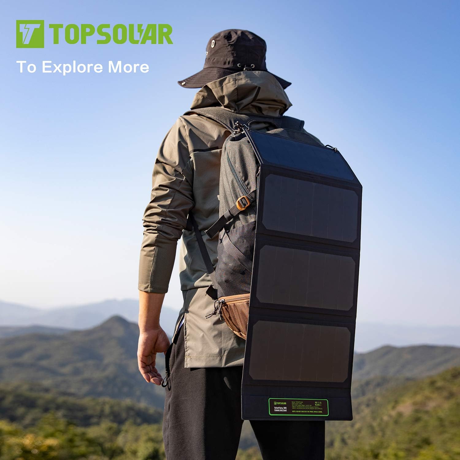 Topsolar SolarFairy 30S Foldable Solar Panel 30W Portable Battery Charger Kit for Cell Phone Power Bank Car Boat RVs Off Grid Charge 12V Batteries & 5V Device: Electronics