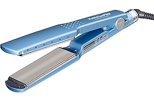 BabylissPRO Nano Titanium Ionic Hair Straightener, Professional Flat Iron For All Hair Types