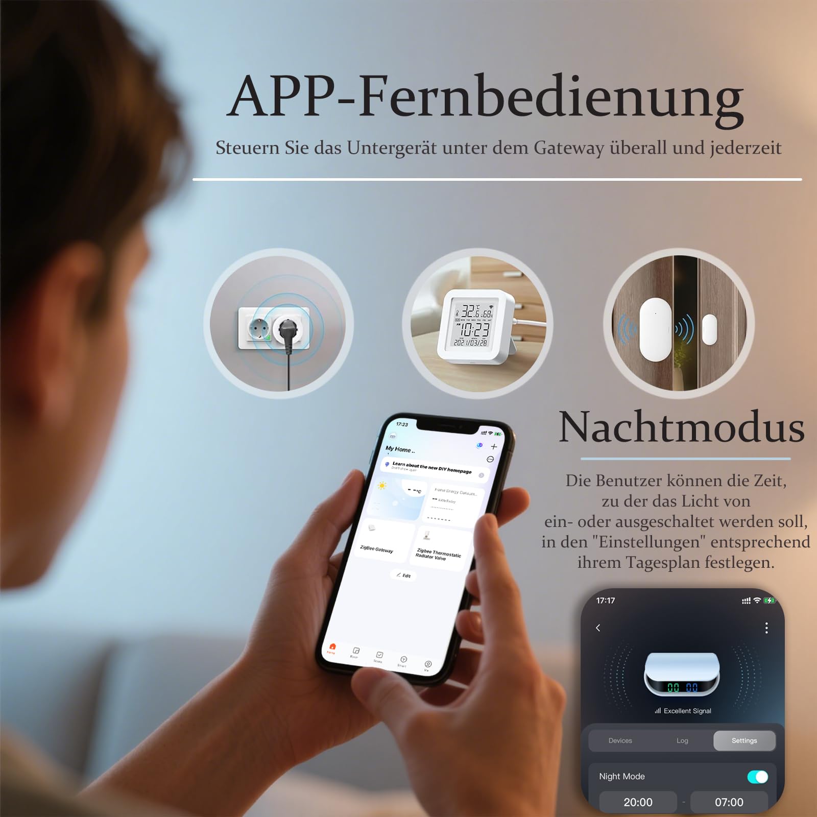 CHSGD Tuya Zigbee Gateway Hub [Online-Geräten Anzeigemenge]Smart Bluetooth ZigBee Hub&Controller für Hausautomation Intelligenter Zigbee Gateway Bridge Kompatibel mit Alexa,Google Home,Smart Life,Weiß 8