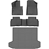 Auxko All Weather Floor Mat & Cargo Mat Fit for 2026 2025 2024 2023 2022 Hyundai Tucson Hybrid(Not PHEV) TPE Liner Tucson Accessory Set All Season Odorless Anti-Slip Floor Liner