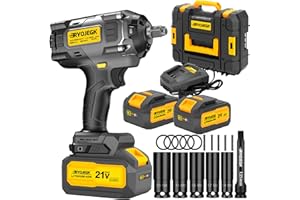 RYOJEGK 1250N.m Cordless Impact Wrench Set,922FT-lbs Brushless 1/2 Impact Gun with 2 x 4.0Ah Battery,Llave de Impacto Has 3 Speed Controls & Lighting,Pistola De Impacto for Truck Mower Tire Lug Nuts