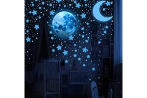 LUMOSX Glow in The Dark Stars for Ceiling - 1050 Pcs with Bonus Moons & Constellation E-Book | Ceiling Stars Glow in The Dark Stickers for Kids Room Decor (Blue)