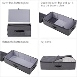 Omygarden Foldable Under Bed Storage Box 74.5x38x18 cm 2P Gray Black view 3