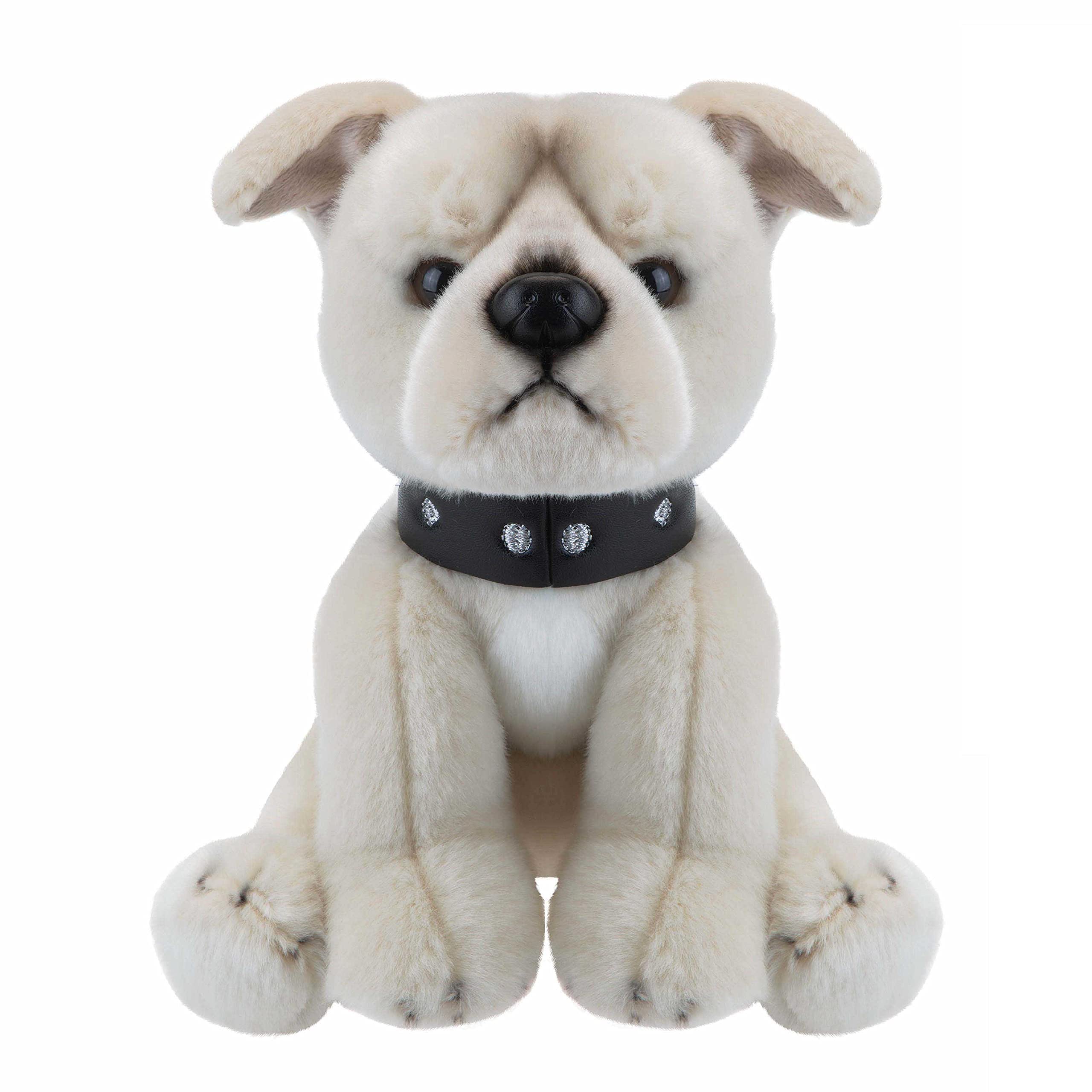 PMS VFM - Staffordshire Soft Toy Beige Staffy, Staffordshire Bull Terrier Dog 30cm Soft Toy - Super Fluffy Luxury Lifelike Stuffed Animal Teddy - Natural World Collection