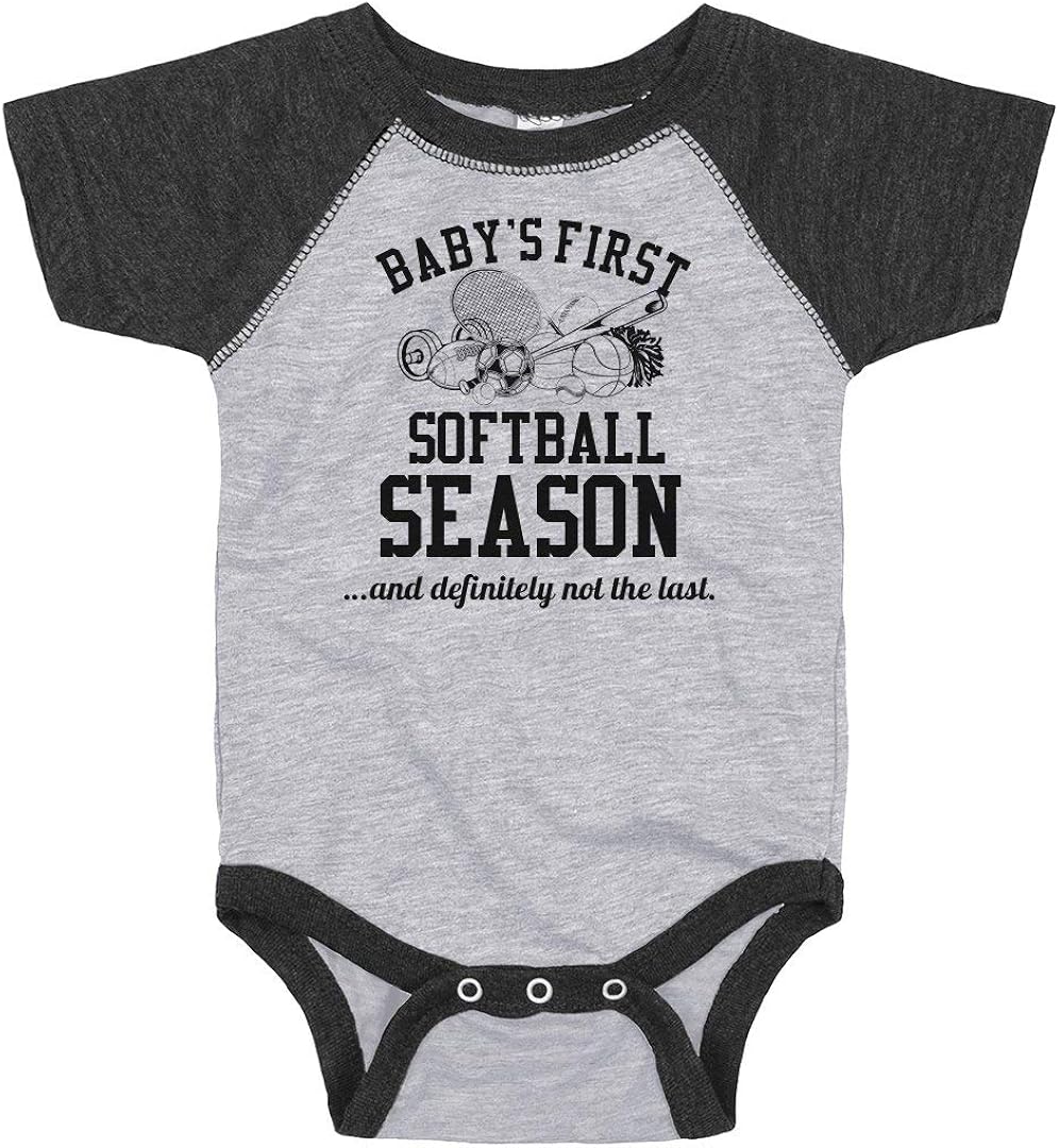 Baby's First Softball Season Infant Vintage Raglan