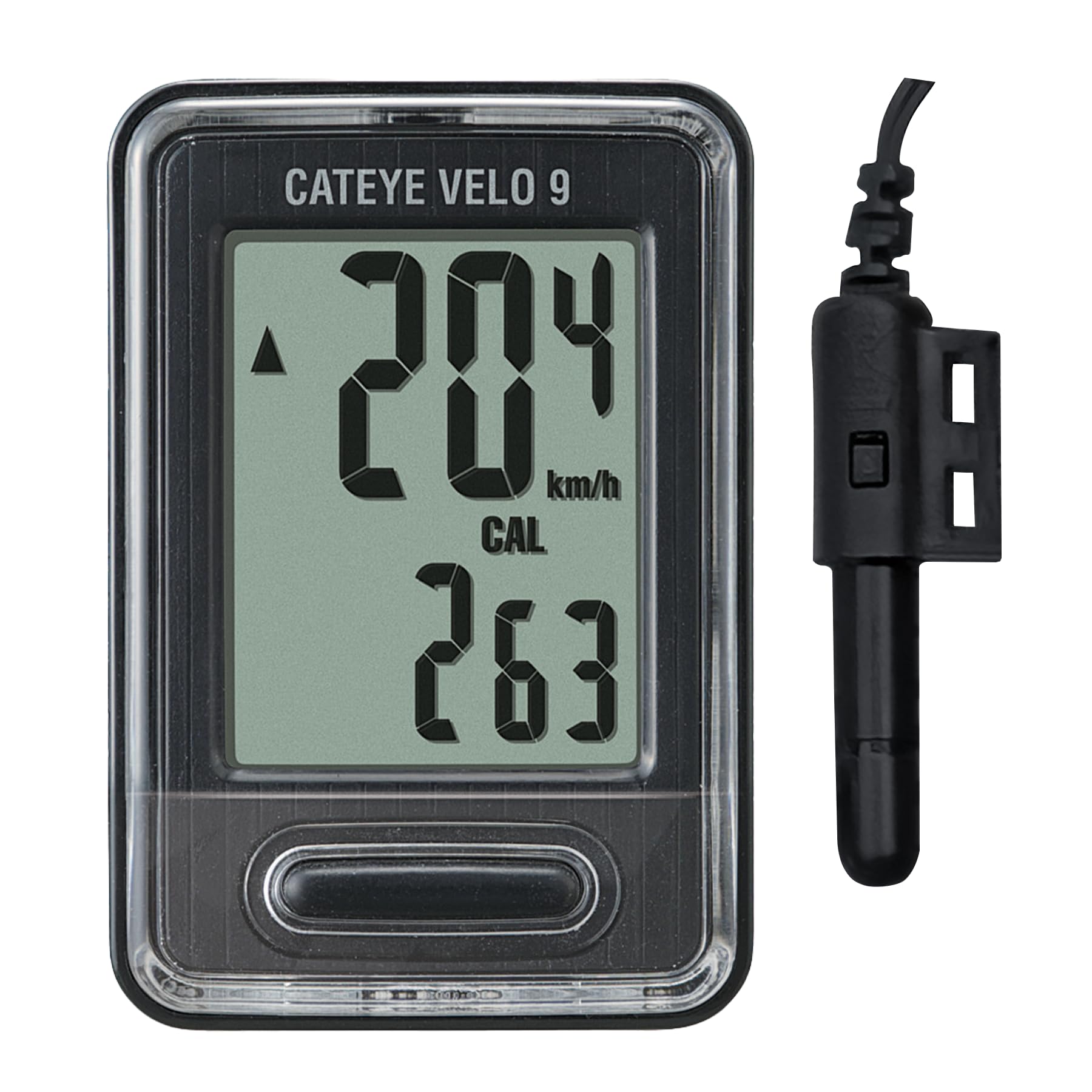 CatEye Wired Bike Computer - Velo 9 Cycling Computer | Auto Start/Stop & Calorie Counter | Smart Cycle Odometer | Speed & Distance Tracking | Suitable for Novice Cyclists | Bike Accessories