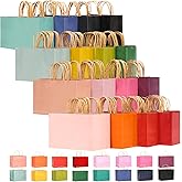 qiqee 13"x4.5"x10" Large Gift Bag with Handles Bulk 32PCS Gift Paper Bags 16 Different Senior Color Bags Multiple Uses (Wide Large)