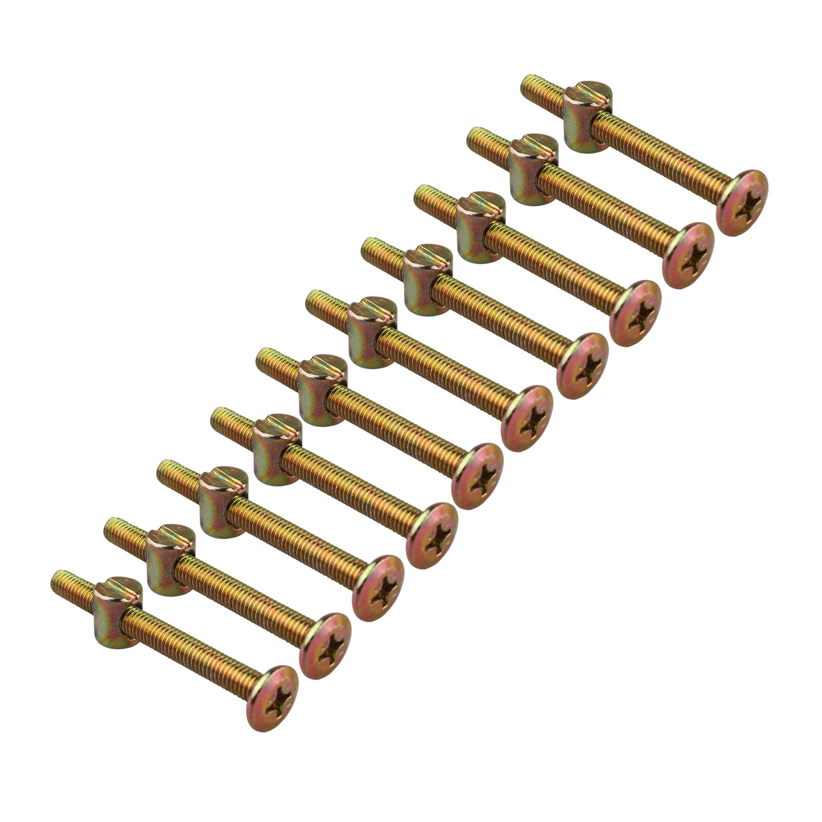 HALJIA 10 PCS Furniture Cot Bed Crib Wood Bed Chair Allen Head Bolt with Slotted Barrel Nut M6 X 60MM