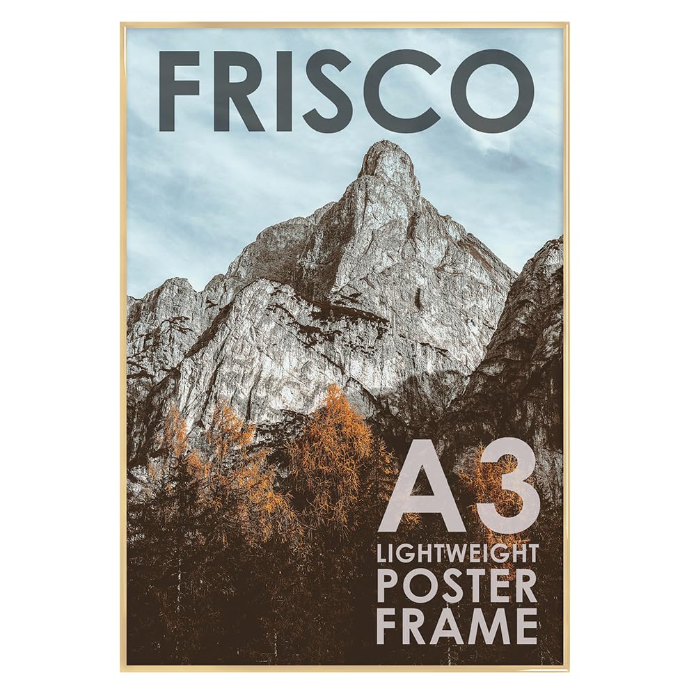 Kenro Frisco Series Gold Photo Frame A3 / 29.7x42cm Wall Hanging with Acrylic Front – FRA3G — image 1