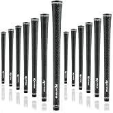 Karma Velour Full Cord Golf Grips &amp; Grip Kit, Black | Standard &amp; Jumbo (+1/8&rdquo; Oversized), All Weather Non-Slip Corded Rubber