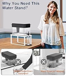 PrimZooty Water Filter Dispenser Stand with Drip