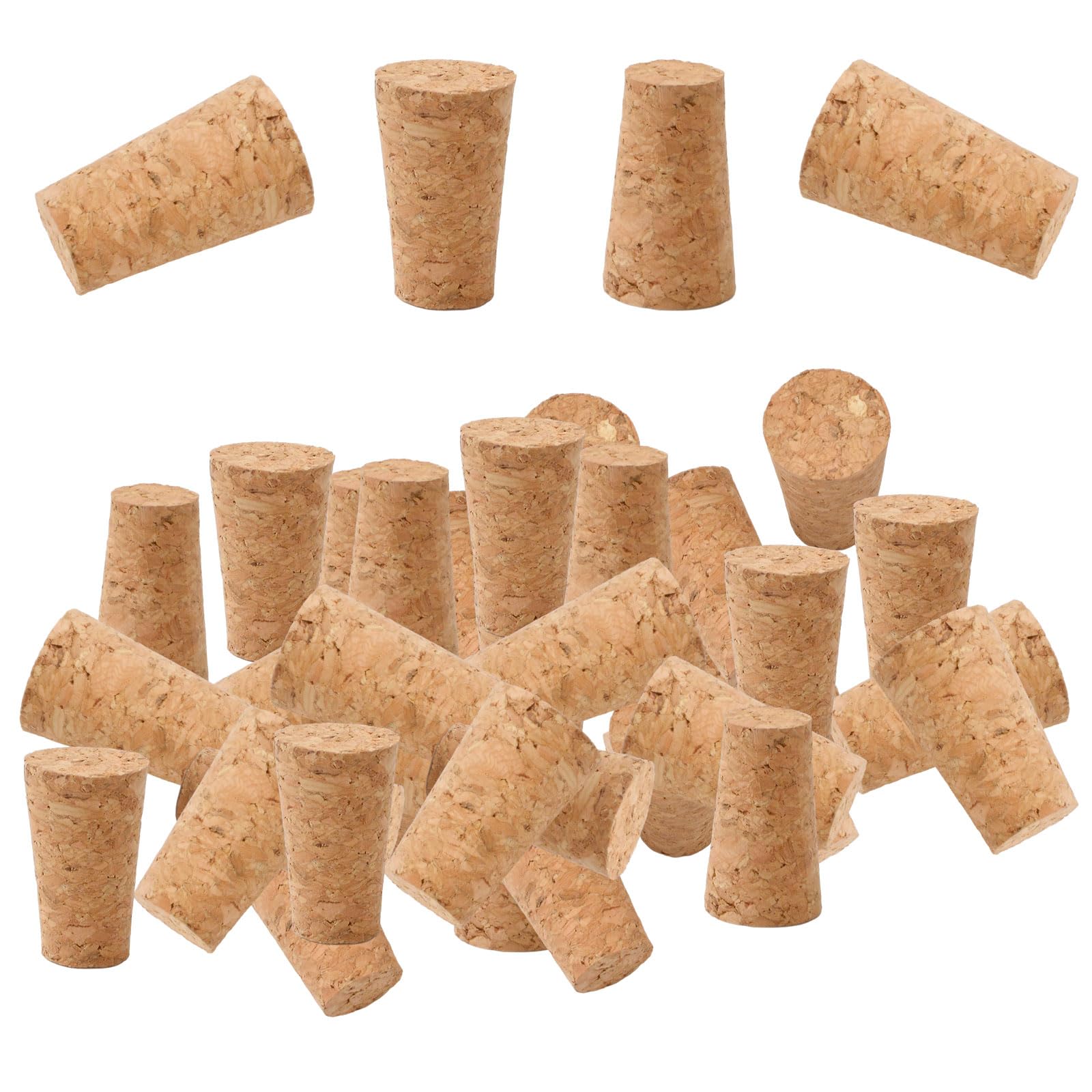 INCREWAY Tapered Cork Stoppers, 54PCS Conical Wooden Wine Bottle Stopper Cork Plugs Replacement Corks for Wine Bottle Glass Bottle Jars, 20 * 15 * 35mm