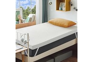 bedluxury 3 Inch Mattress Topper Twin XL College Dorm, High Density Soft Gel Memory Foam Mattress Pad Cover for Pressure Relief, Bed Topper with Removable Breathable Cover