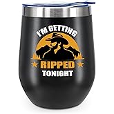 Funny 12oz Wine Tumbler for Men – Novelty Stainless Steel Coffee Mug with Lid – Gag Tumbler Gift Idea for Dad, Husband, Boyfriend (Black)