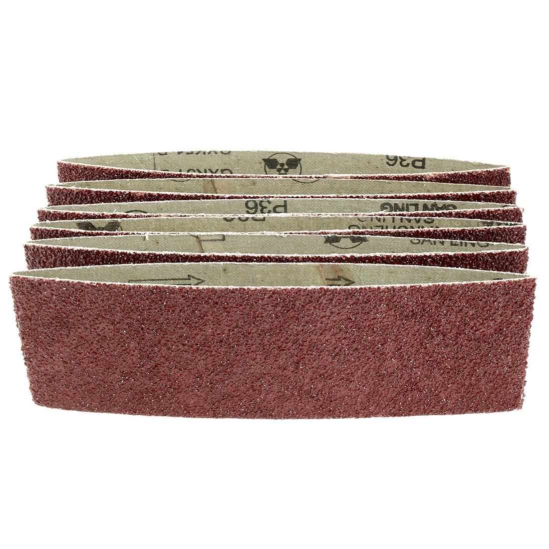 Sourcingmap 3-Inch x 18-Inch Aluminum Oxide Sanding Belt 36 Grits Sandpaper Lapped Joint for Belt Sander 6pcs