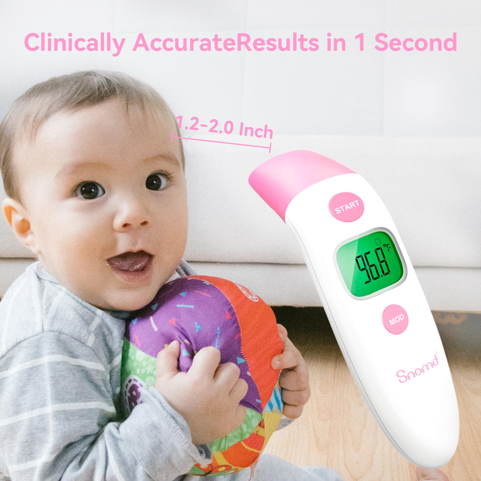 Forehead and Ear Thermometer 3 in 1 Non-Contact Backlight Body Object Temperature Checking Sensor Touchless Digital Thermometer with Fever Alert