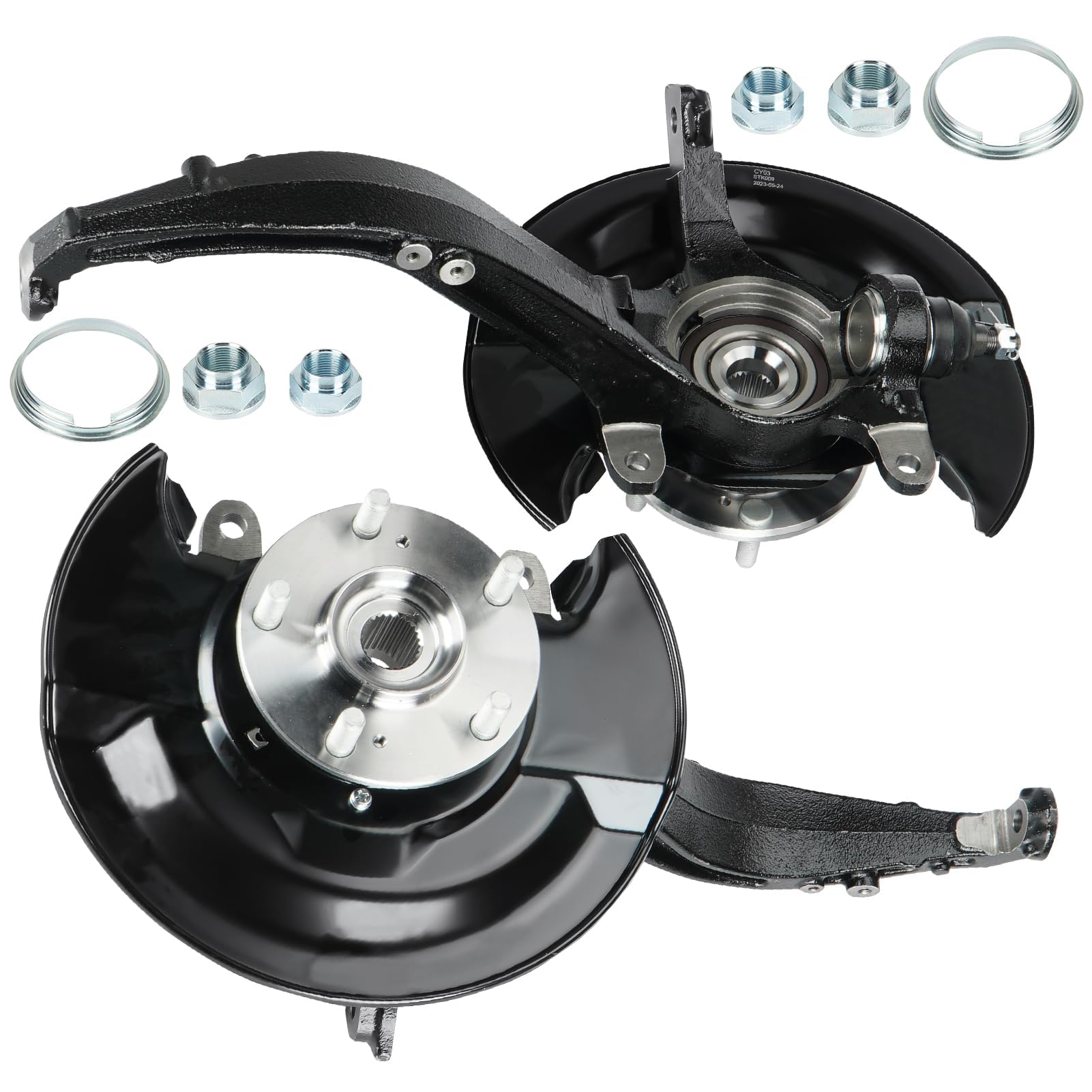 Photo 1 of 2 Pack Front Wheel Hub Bearing Steering Knuckle Assembly for Honda for Accord Sedan Coupe 2.4L L4 2003-2007, Only fit Automatic Trans 26 Spline, Left Driver and Right Passenger Side, 698-400 698-401