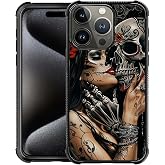 CARLOCA Compatible with iPhone 16 Pro Max Case, Day of The Dead Skeleton Girl Love Pattern for Girl Ultra Protection Shockproof Soft Silicone TPU Non-Slip Back