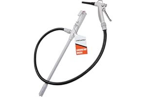 DeWay Battery-Powered Stick Fuel Transfer Pump with Hand Trigger Nozzle, 3.2GPM Flow Rate & 51” Clear Transfer Hose, Fits Most Gas Cans for Pumping Gasoline, Kerosene, Diesel & Non-Potable Water