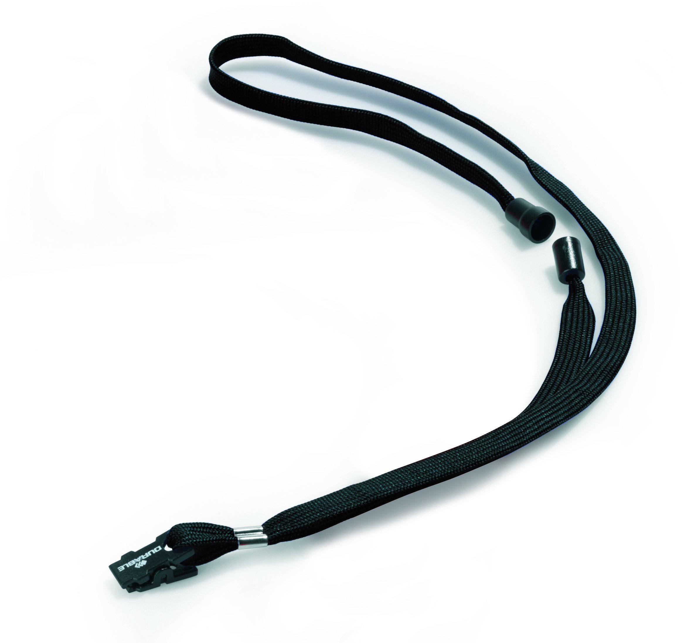 Durable Textile Lanyard 10 mm Black | Pack of 10 Necklaces | Includes Safety Release | Holds a Variety of Badges and Passes