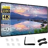 Pantalla Para Proyector Portátil - 16:9, Resistente A La Luz, 4K HD, Tamaños De 60 A 130 Pulgadas, Plegable