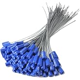 20pcs Security Marking Cable Seals Tamper Proof Steel Wire Seal Numbered Shipping Seals Disposable Pull Tight Self-Locking Cable Seal Truck, Trailers, Cargo, Containers Seal Ties Straps (Blue, 20pcs)