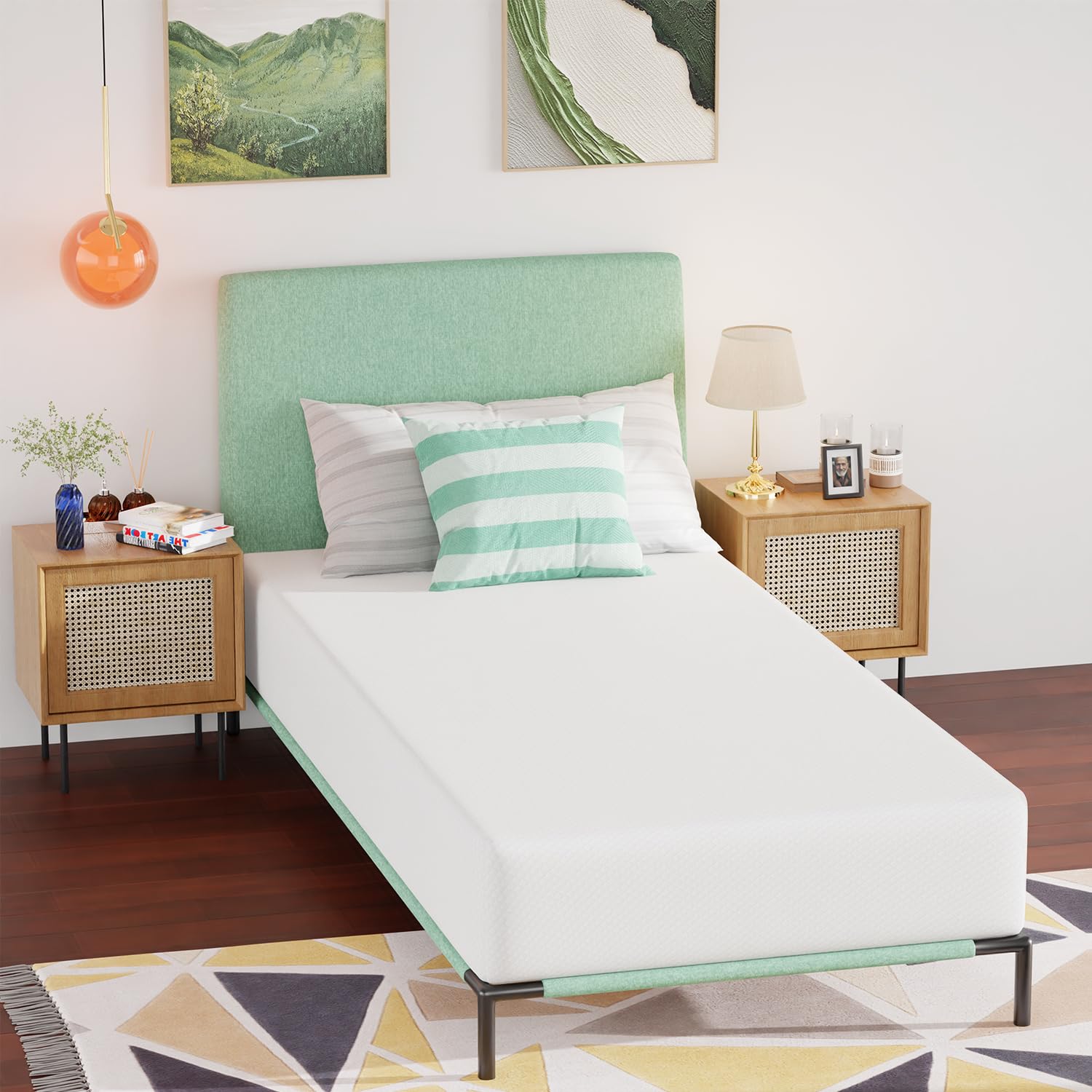 BestMassage | 10 Inch Twin XL Mattress | Gel Memory Foam | Medium Firm Feel | White | Bed in a Box, CertiPUR-US Certified | Pressure Relief, Cooling Ventilated Foam | Breathable Knit Cover Image