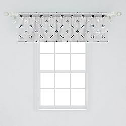 Ambesonne Airplane Window Valance Pack of