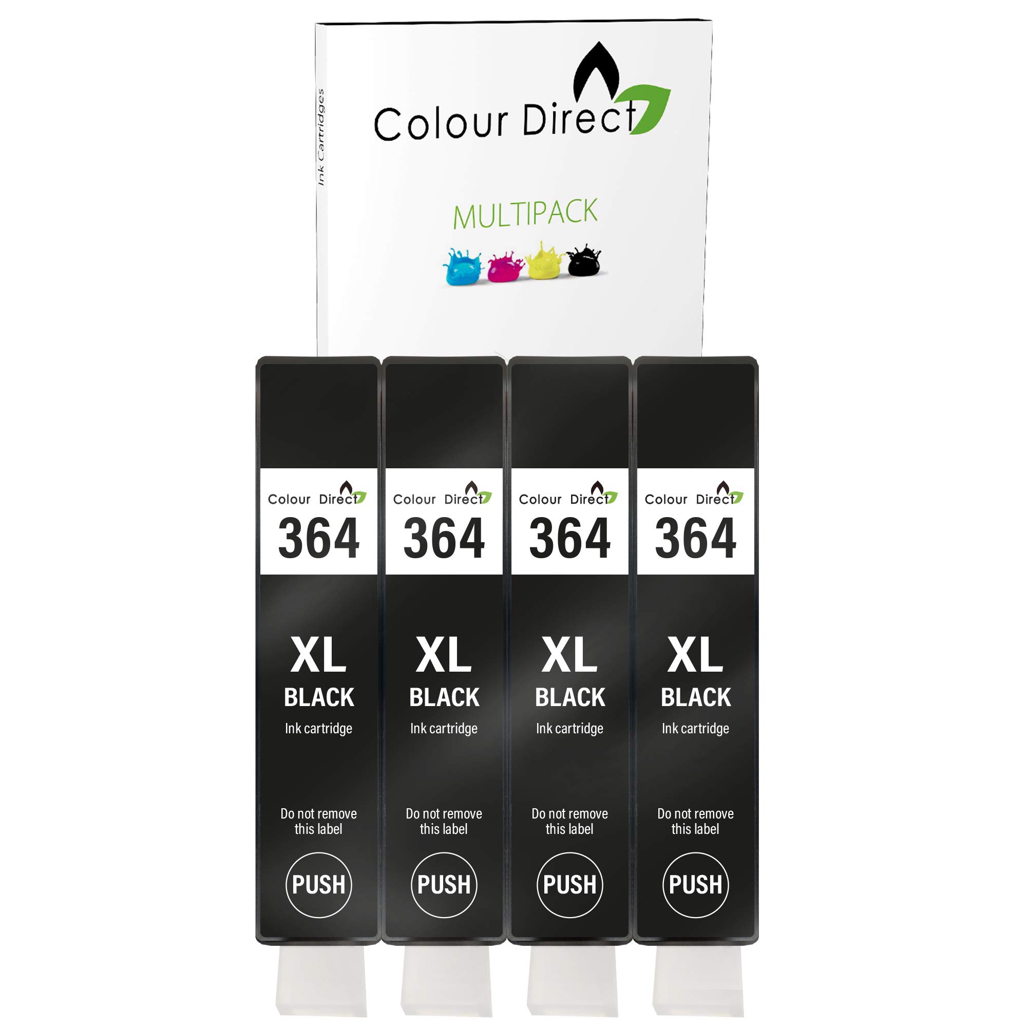 Colour Direct 4 X Black Compatible Ink Cartridges Replacement For HP 364XL - HP Deskjet 3070A, 3520, Officejet 4610, 4620, 4622, Photosmart 5510, 5510, 5512, 5514, 5515, 5520, 5522, 5524, 5525, 6510