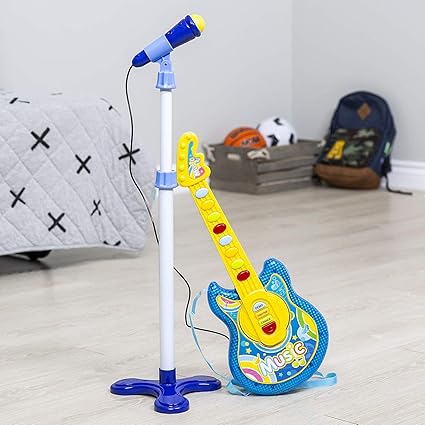 guitarra con microfono para niños