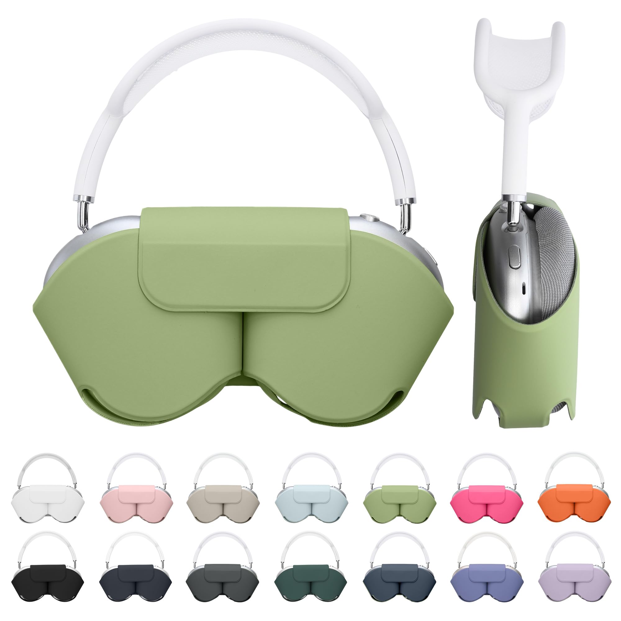 kwmobile Cover for Apple AirPods Max/AirPods Max 2 Case - Sleep Mode Compatibility - Polyester Case for Headphones - Pastel Green