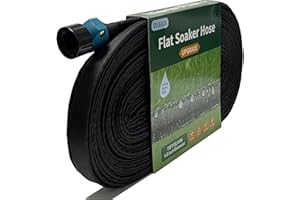 Secbulk 2024 Flat Soaker Hose 75 ft for Garden, 75' Linkable Drip Hose Diy Automates Garden Irrigation System Saving 80% Water, Dual-layer Leak-free Design Water Hose with Holes