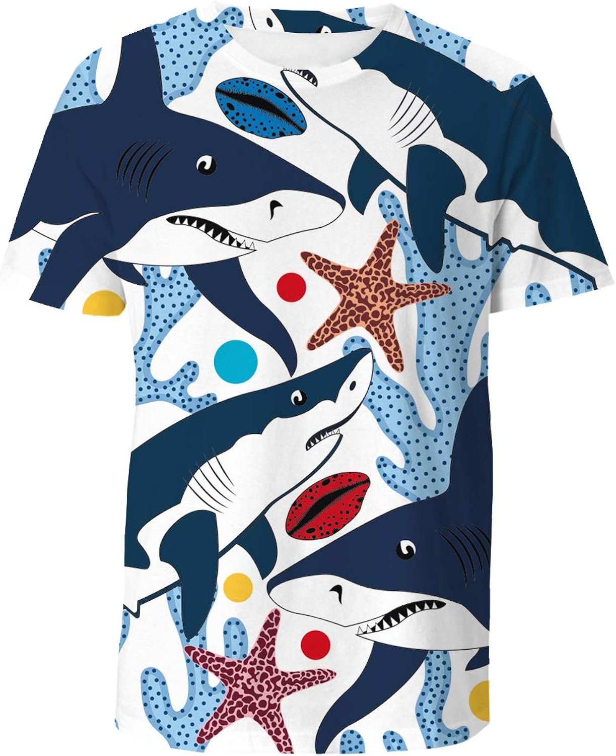 Casual 3D Printed T-Shir Polyester Short Sleeve Tops for Men