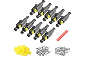 ZUOZE 10 Kit 1 Pin Connector, 20-16 AWG Waterproof Electrical Automotive Wire Connector, 1.5mm Series Terminals Male Female Car Connectors Plug Sets