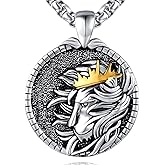 XIXLES 925 Sterling Silver Unique Animal Pendant Necklaces-Punk Gothic Hip Hop Yin Yang Necklace for Men Women with Chain and Gifts Box