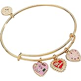 Alex and Ani Sweet Shop Be Mine Multi Charm Bangle Bracelet, Shiny Gold