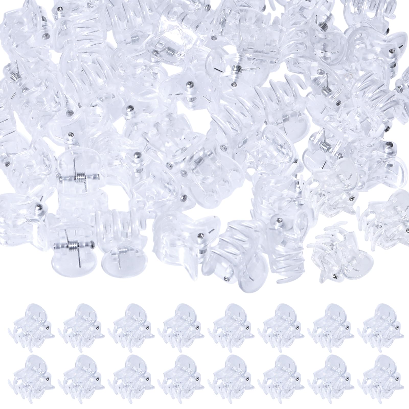 CHGCRAFT 80 Pcs Clear Plant Clips Orchid Clips Plant Support Clips Plastic Plant Clip for Supporting Stems Vines Stalks Garden Indoors Outdoors, 15.5×14 mm