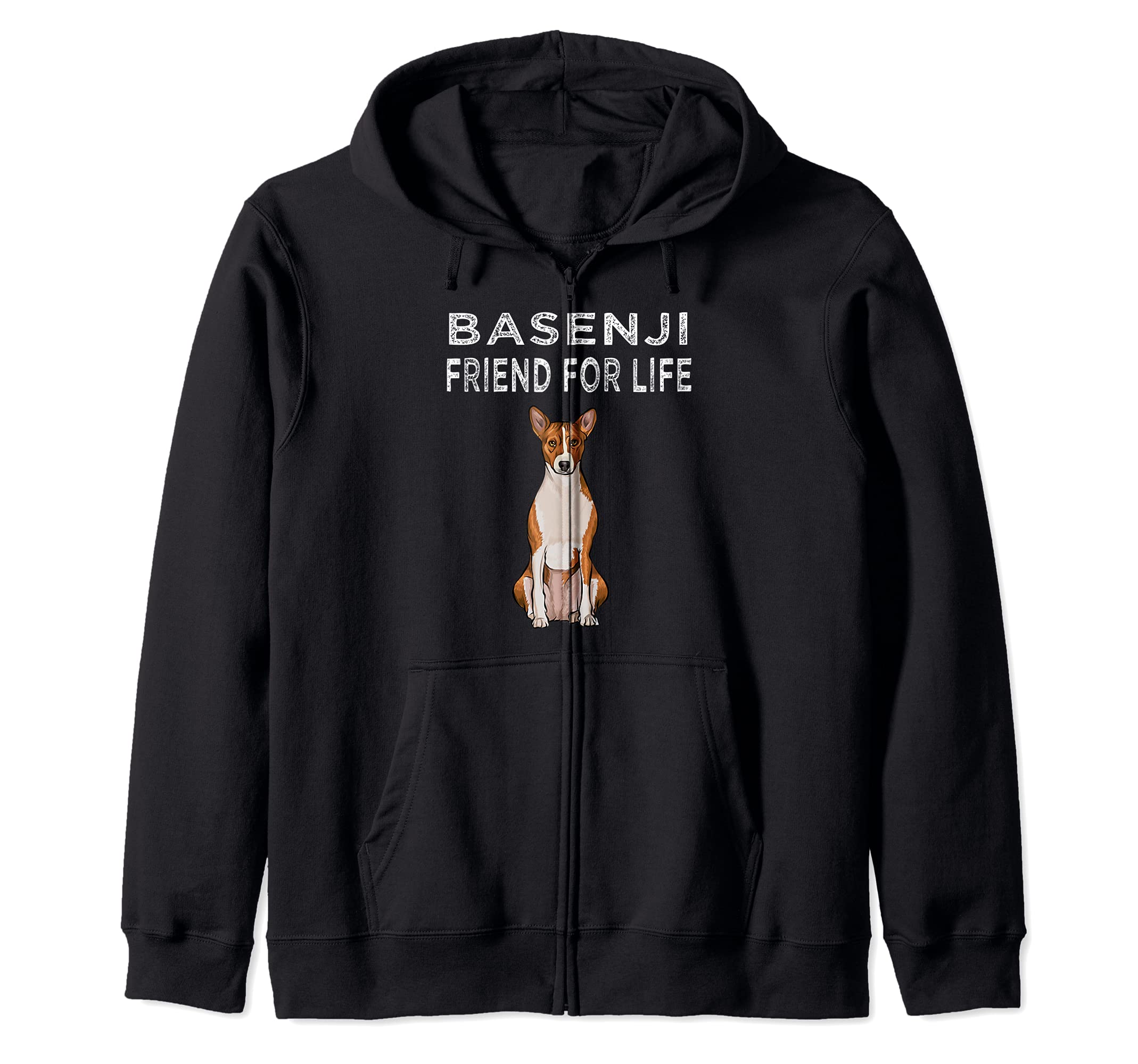 Basenji Friend For Life Dog Lover Friendship Zip Hoodie