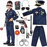 MGparty Police Officer Costume for Kids Halloween Police Cosplay Accessories for Boys Halloween Dress Up Party