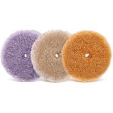 SPTA Wool Buffing Polishing Pads, 3Pcs 5" (125mm) Coarse Medium Cutting Car Wool Polishing Pads, Premium 100% Wool Cutting Pad with Hook and Loop for Car Polisher Car Polishing and Buffing -WPMIXS5