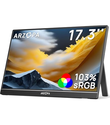 Amazon.com: cocopar Portable Monitor 17.3 Inch 1080P FHD IPS 100