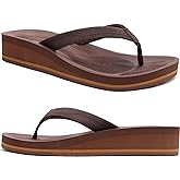 COFACE Flip Flops for Women With Comfortable Arch Support Ladies Fashion Platform Thong Sandals Soft Yoga Mat Sole For Beach/Indoor Outdoor