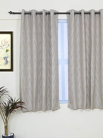 Rangrage 1 Piece Eyelet Polyester Window Curtain, 5Ft, Gold & White