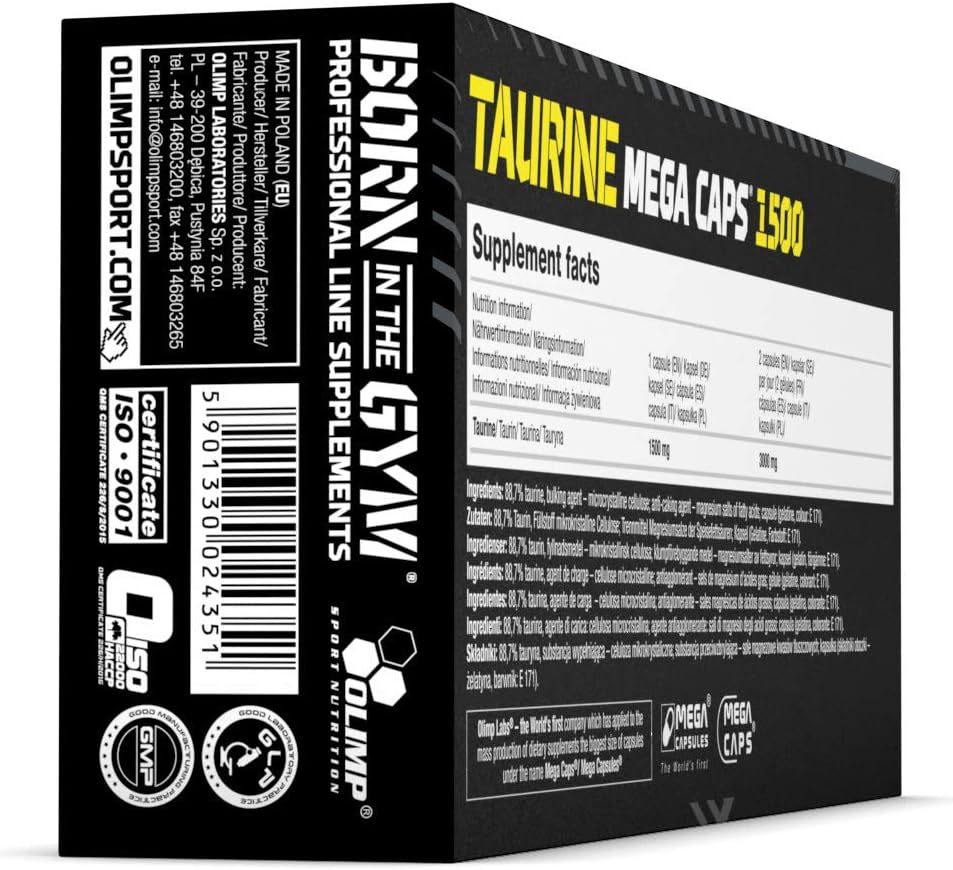 OLIMP SPORT NUTRITION Olimp Labs Taurine Capsules, 1500 mg, Pack of 120 Mega Capsules, 120 count (Pack of 1) - Image 5