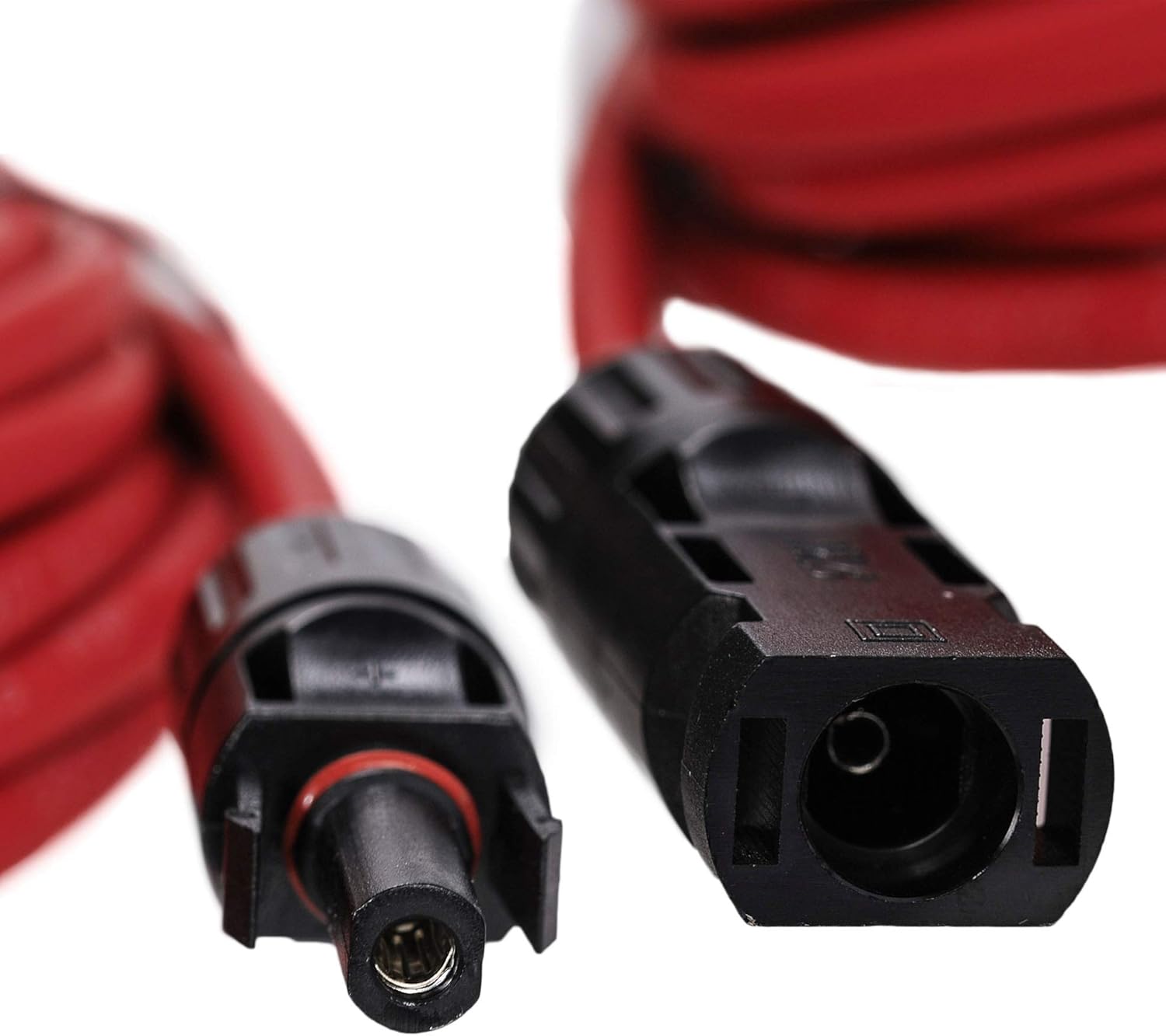 JJDD Solar Adaptor Cable,1 Pair Red + Black Waterproof 12AWG(4mm²) Wire 5 Feet Solar Panel Extension Cable Wire with Female and Male Connectors for Solar & Wind Power Parts & Accessories: Industrial & Scientific